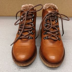 Bruselas Fur-trim Boots Size 37 (7 US)
